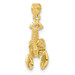 14K Yellow Gold Lobster Pendant - (A86-821)