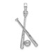 14K White Gold 2-D Baseball Charm Pendant - (A89-337)