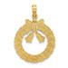 14K Yellow Gold Satin & Polished Christmas Wreath Charm Pendant - (A89-906) 14K Yellow Gold Satin & Polished Christmas Wreath Charm Pendant - (A89-906)