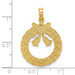 14K Yellow Gold Satin & Polished Christmas Wreath Charm Pendant - (A89-906) 14K Yellow Gold Satin & Polished Christmas Wreath Charm Pendant - (A89-906)