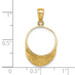 14K Yellow Gold Solid Polished 3-Dimensional Tennis Visor Charm Pendant - (A90-102)