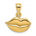14K Yellow Gold 2-D & Polished Lips Charm Pendant - (A92-225)