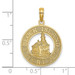 14K Yellow Gold Block Island, RI Round Frame With Lighthouse Charm Pendant - (A92-714)