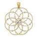 14K Yellow Gold & Rhodium Diamond-cut Spiral Circle Pendant - (A97-233) 14K Yellow Gold & Rhodium Diamond-cut Spiral Circle Pendant - (A97-233)