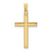 14K Yellow Gold Solid Cross Pendant 36mm length - (B11-142)