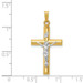 14K Two-tone Gold INRI Hollow Crucifix Pendant 33mm length - (B11-333)