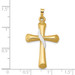 14K Two-tone Gold Hollow Cross Pendant 35mm length - (B11-373)