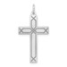 14K White Gold Laser Designed Cross Pendant 33mm length - (B11-679)