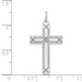14K White Gold Laser Designed Cross Pendant 33mm length - (B11-679)