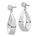 14K White Gold Polished Oval Dangle with CZ Stud Earrings Jackets - (B43-979)