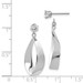14K White Gold Polished Oval Dangle with CZ Stud Earrings Jackets - (B43-979)