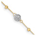 14K Two-tone Gold Bead with 1'' extension Anklet - Length 10'' inches - (C64-105) 14K Two-tone Gold Bead with 1'' extension Anklet - Length 10'' inches - (C64-105)