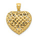 14K Two-tone Gold Filigree & Basket Weave Reversible Heart Pendant - (A83-351)