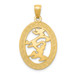 14K Yellow Gold Chinese Happiness Symbol In Oval Frame Pendant - (A83-465) 14K Yellow Gold Chinese Happiness Symbol In Oval Frame Pendant - (A83-465)