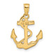 14K Yellow Gold Solid Polished Anchor Pendant - (A83-481)