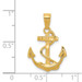 14K Yellow Gold Solid Polished Anchor Pendant - (A83-481)