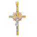 14K Tri-Color Gold Crucifix Pendant - (A83-641)