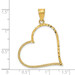 14K Yellow Gold Solid Satin Diamond-cut Large Reversible Heart Pendant - (A83-982)