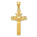 14K Yellow Gold Claddagh Cross Pendant - (A84-249) 14K Yellow Gold Claddagh Cross Pendant - (A84-249)