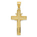 14K Yellow Gold Claddagh Cross Pendant - (A84-249) 14K Yellow Gold Claddagh Cross Pendant - (A84-249)