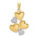 14K Two-tone Gold Polished Heart Cluster Pendant - (A85-104)