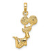 14K Yellow Gold 3-D Jumping Cheerleader Charm Pendant - (A89-692) 14K Yellow Gold 3-D Jumping Cheerleader Charm Pendant - (A89-692)