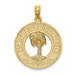 14K Yellow Gold Pawleys Island Round Frame With Palm Tree Charm Pendant - (A91-715)
