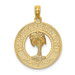 14K Yellow Gold Pawleys Island Round Frame With Palm Tree Charm Pendant - (A91-715)