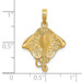 14K Yellow Gold 2-D Stingray Charm Pendant - (A91-738)