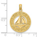 14K Yellow Gold Turks & Caicos On Round Frame With Sailboat Charm Pendant - (A92-686)