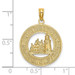 14K Yellow Gold Block Island, RI Round Frame With Lighthouse Charm Pendant - (A92-853)
