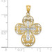 14K Yellow Gold Two-tone Diamond-cut with Cut Out Filigree Cross Charm Pendant - (A93-482) 14K Yellow Gold Two-tone Diamond-cut with Cut Out Filigree Cross Charm Pendant - (A93-482)
