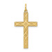 14K Yellow Gold Laser Designed Cross Pendant 33mm length - (B11-122)