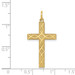 14K Yellow Gold Laser Designed Cross Pendant 33mm length - (B11-122)