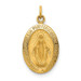 14K Yellow Gold Solid Satin Finish Small Oval Miraculous Medal - (B14-621)