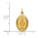 14K Yellow Gold Solid Satin Finish Small Oval Miraculous Medal - (B14-621)
