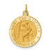 14K Yellow Gold Solid Satin Finish Small Round Saint Christopher Medal - (B14-667)
