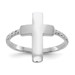 14K White Gold Polished Textured Cross Ring - Size 7 - (B31-914)
