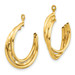 14K Yellow Gold Polished Hoop Earrings Jackets 23mm length - (B41-146)
