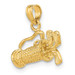 14K Yellow Gold Solid Polished 3-Dimensional Golf Bag With Clubs Charm Pendant - (A83-309) 14K Yellow Gold Solid Polished 3-Dimensional Golf Bag With Clubs Charm Pendant - (A83-309)