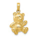 14K Yellow Gold Teddy Bear Pendant - (A83-816) 14K Yellow Gold Teddy Bear Pendant - (A83-816)