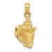 14K Yellow Gold Enameled 3-D Conch Shell Pendant - (A84-761)