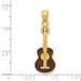 14K Yellow Gold Enameled Guitar Pendant - (A84-841)