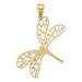 14K Two-tone Gold Polished Diamond-cut Filigree Dragonfly Pendant - (A85-382) 14K Two-tone Gold Polished Diamond-cut Filigree Dragonfly Pendant - (A85-382)