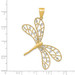 14K Two-tone Gold Polished Diamond-cut Filigree Dragonfly Pendant - (A85-382) 14K Two-tone Gold Polished Diamond-cut Filigree Dragonfly Pendant - (A85-382)