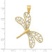 14K Two-tone Gold Polished Diamond-cut Filigree Dragonfly Pendant - (A85-382) 14K Two-tone Gold Polished Diamond-cut Filigree Dragonfly Pendant - (A85-382)