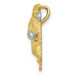14K Two-tone Gold with Rhodium Satin Diamond-cut Boxing Bear Chain Slide - (A85-751) 14K Two-tone Gold with Rhodium Satin Diamond-cut Boxing Bear Chain Slide - (A85-751)