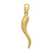 14K Yellow Gold Solid Diamond-cut Italian Horn Charm - (A86-559) 14K Yellow Gold Solid Diamond-cut Italian Horn Charm - (A86-559)