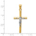 14K Two-tone Gold Crucifix Pendant 43mm length - (A86-985) 14K Two-tone Gold Crucifix Pendant 43mm length - (A86-985)