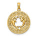 14K Yellow Gold Turks & Caicos On Round Frame With Dolphins Charm Pendant - (A91-778)